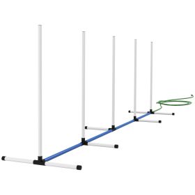 2pc Dog Agility Training Equipment Set with Spray Water Tube, White